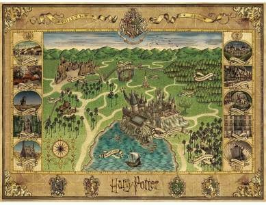 Puzzle Harry Potter Karte von Hogwarts